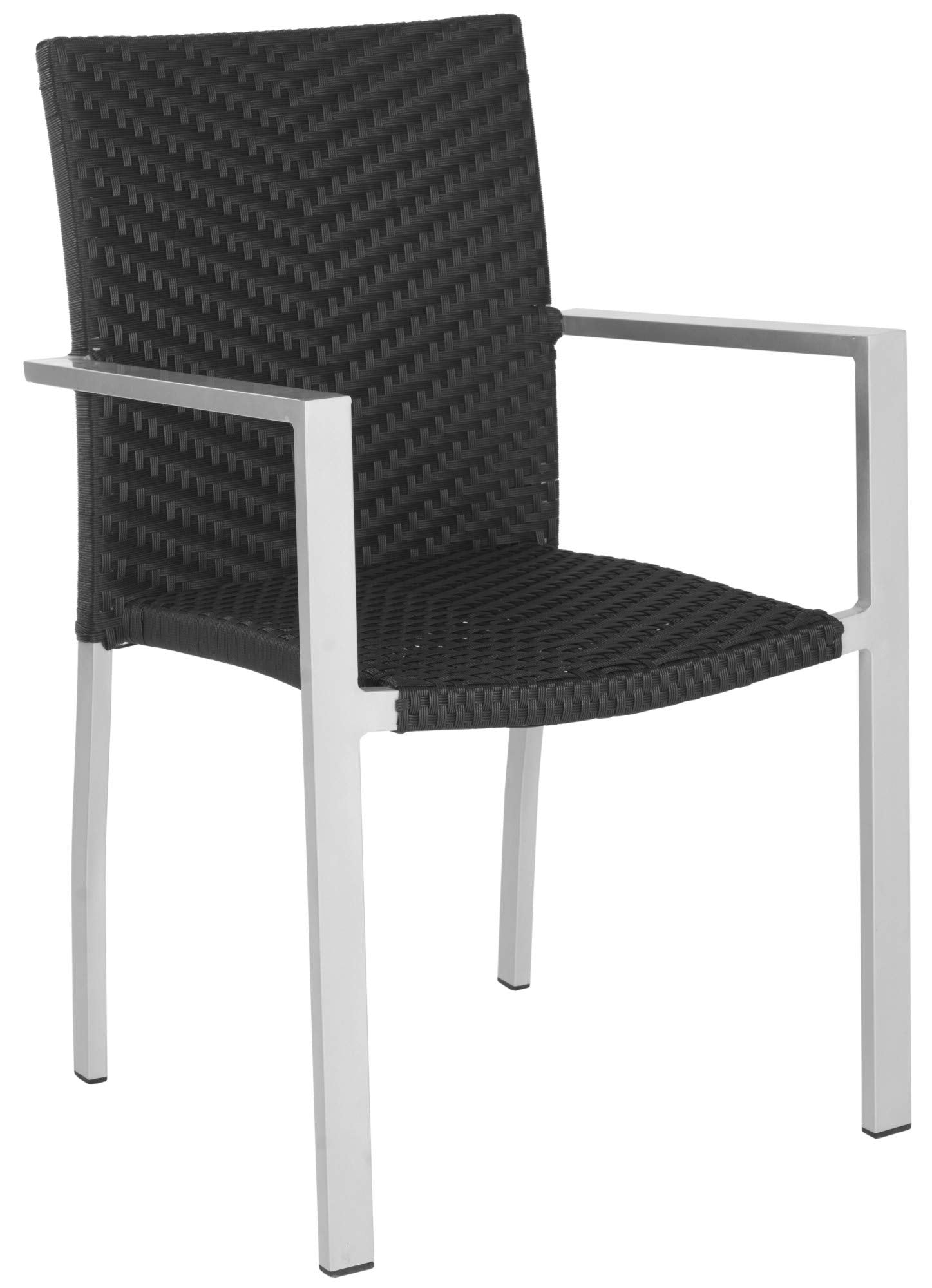 Safavieh Home Collection Cordova Black Indoor-Outdoor Stacking Arm Chair