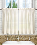 Ellis Curtain Stacey Sheer 56-by-30 Inch Tailored Tier Pair Curtains, Ice Cream, 56x30