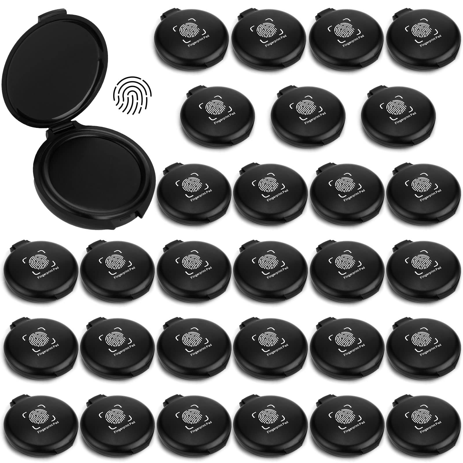30 Pcs Mini Fingerprint Thumbprint Ink Pad Black Stamp Ink Pads For Identification Security Id Notary Supplies Law Enforcement F