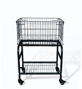 Rolling Laundry Basket with Wheels, 31 Height, 2Tier, Black