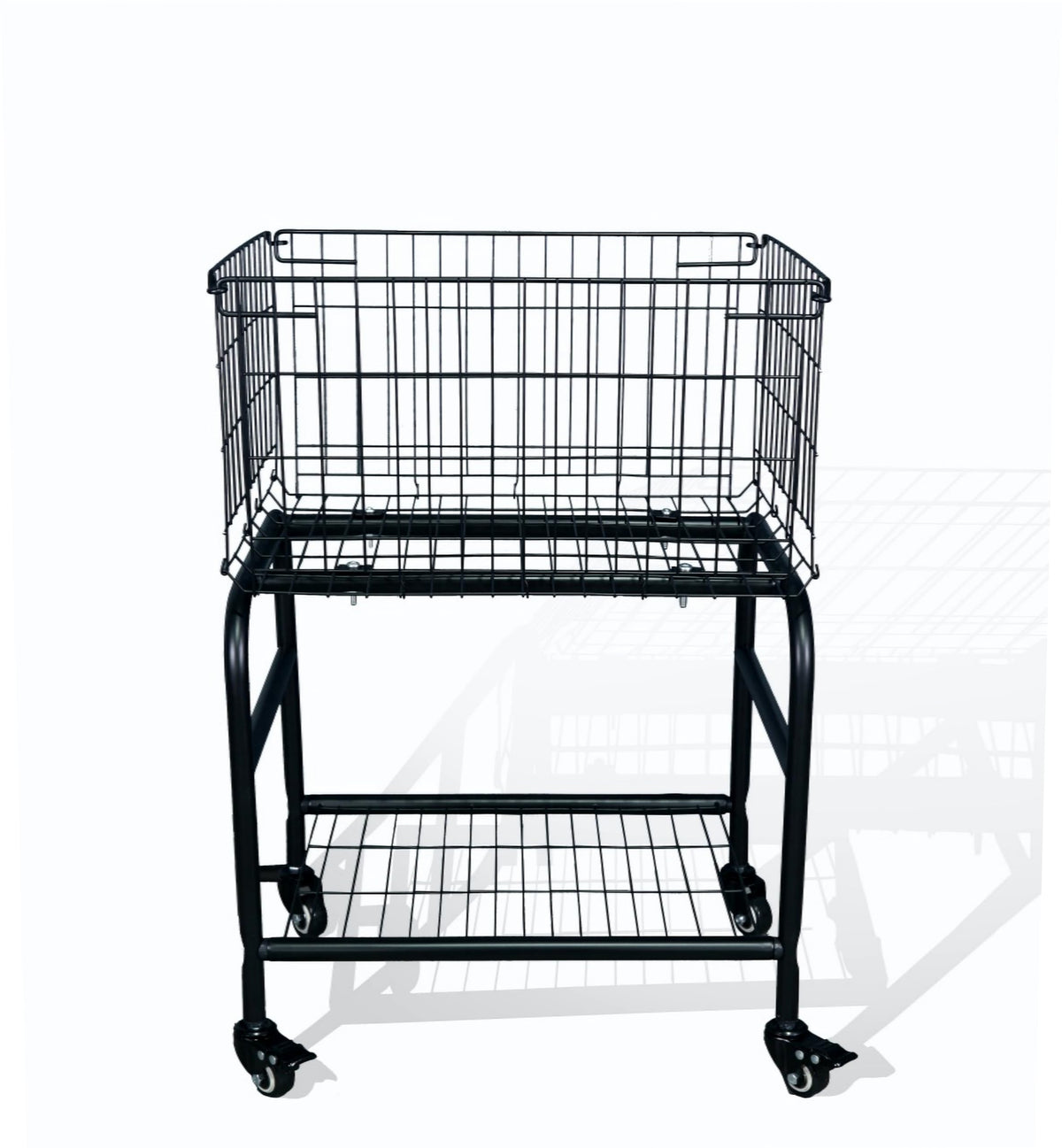 Rolling Laundry Basket with Wheels, 31 Height, 2Tier, Black
