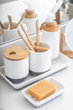 Full Circle Pick Me Up Cotton Swab And Q-Tip Canister, White