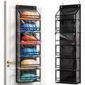 Lifewit 6 Tier Clear Over the Door Hat Rack, Baseball Caps Organizer, Black