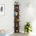 BLUEWUD Cadlic Engineered Wood Wall Decor MultiTier Corner Shelf Display Rack Decorative Hall Dcor for Living Room Home Furnitu