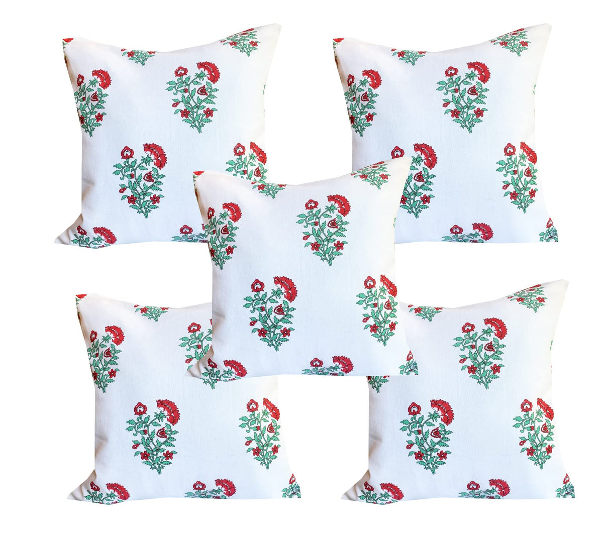 Pinkparrot Cotton Multi Colour Throw Pillow Covers/Cushion Covers (18X18 Inches)  Set Of 2 Pcs