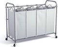 ROMOON Laundry Sorter 4 Section, Separated Laundry Hamper Cart with Heavy Duty Wheels and Removable Bags, Rolling Laundry Basket