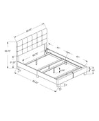 HomeRoots Beddings 64'.25' x 85'.25' x 45' Grey Linen - Queen Size Bed