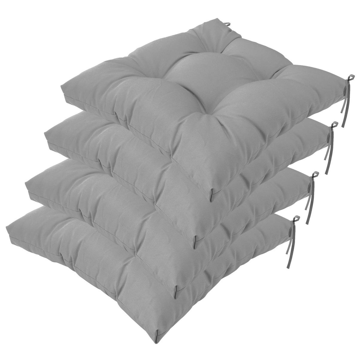 Qilloway Indoor/Outdoor Square Seat Patio Cushion - 19-Inches,Pack Of 4 (Grey)