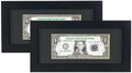 Gold Home Black First Dollar Bill Frame with Black Mat or 4x9 Business License Frame without Mat, Real Glass, Easel Stand and Wa