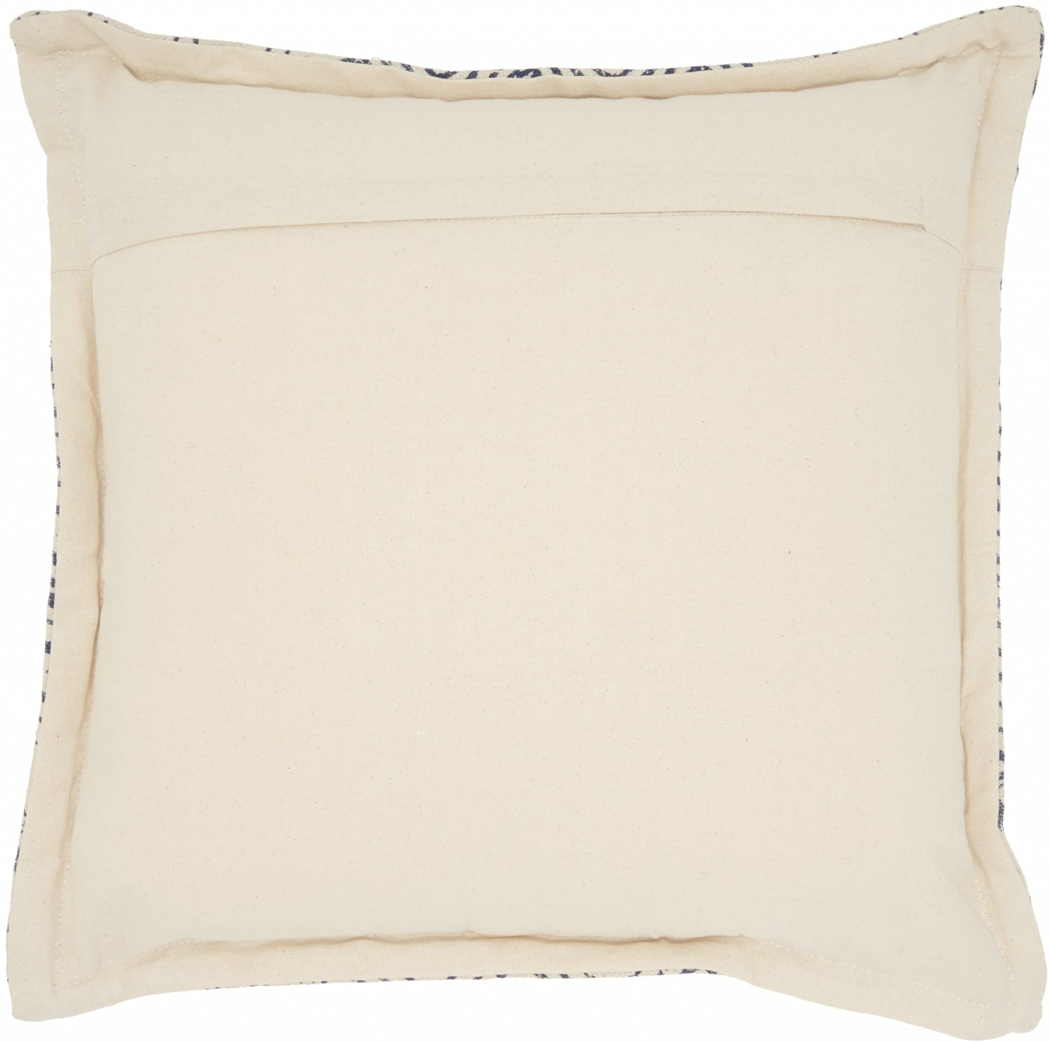 HomeRoots 100% Cotton Indigo and Ivory Floral Waves Throw Pillow