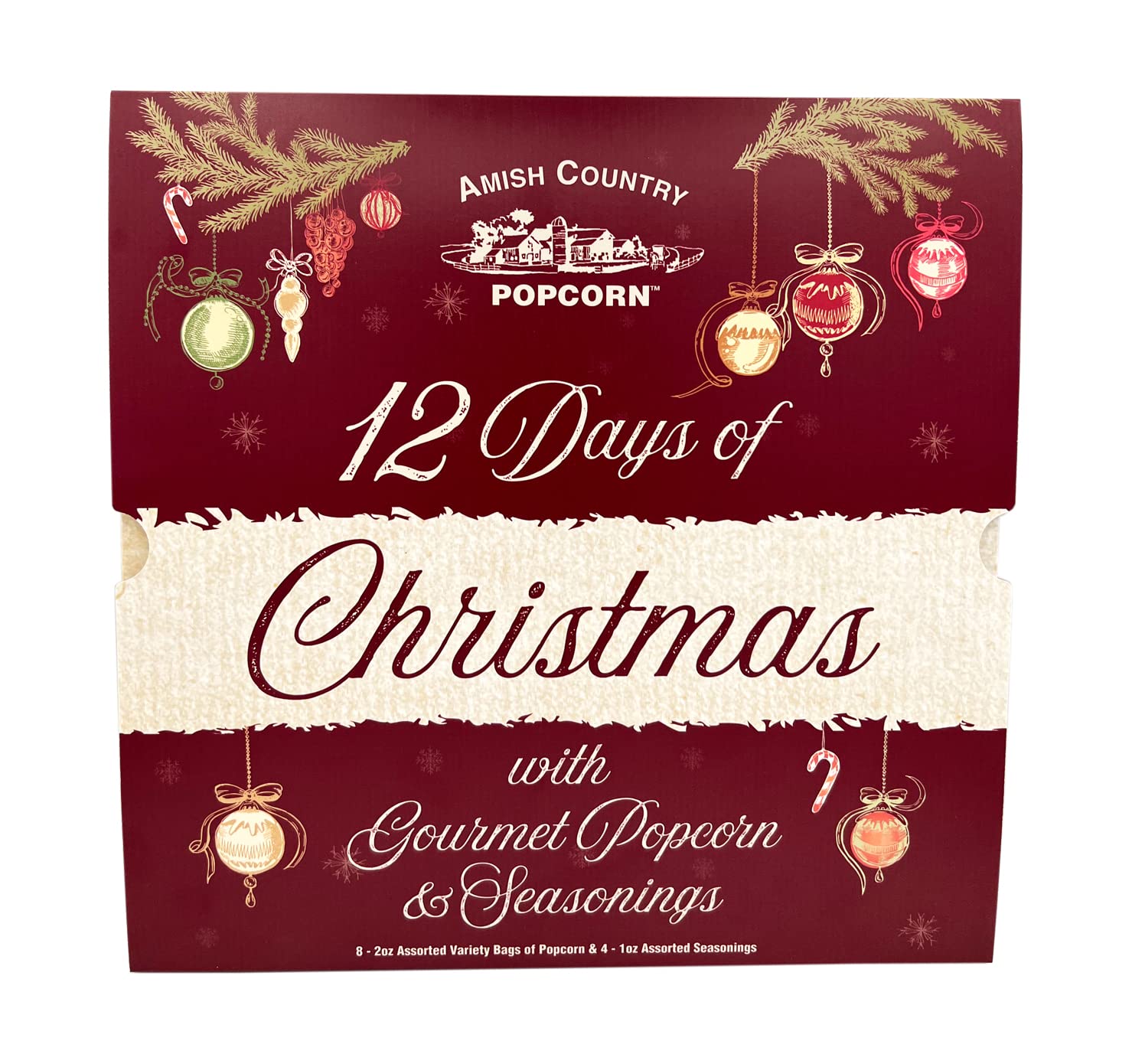 Amish Country Popcorn 2024 Advent Calendar | 12 Days of Popcorn and Seasoning Delight | A Festive Christmas Gift Set for The Who
