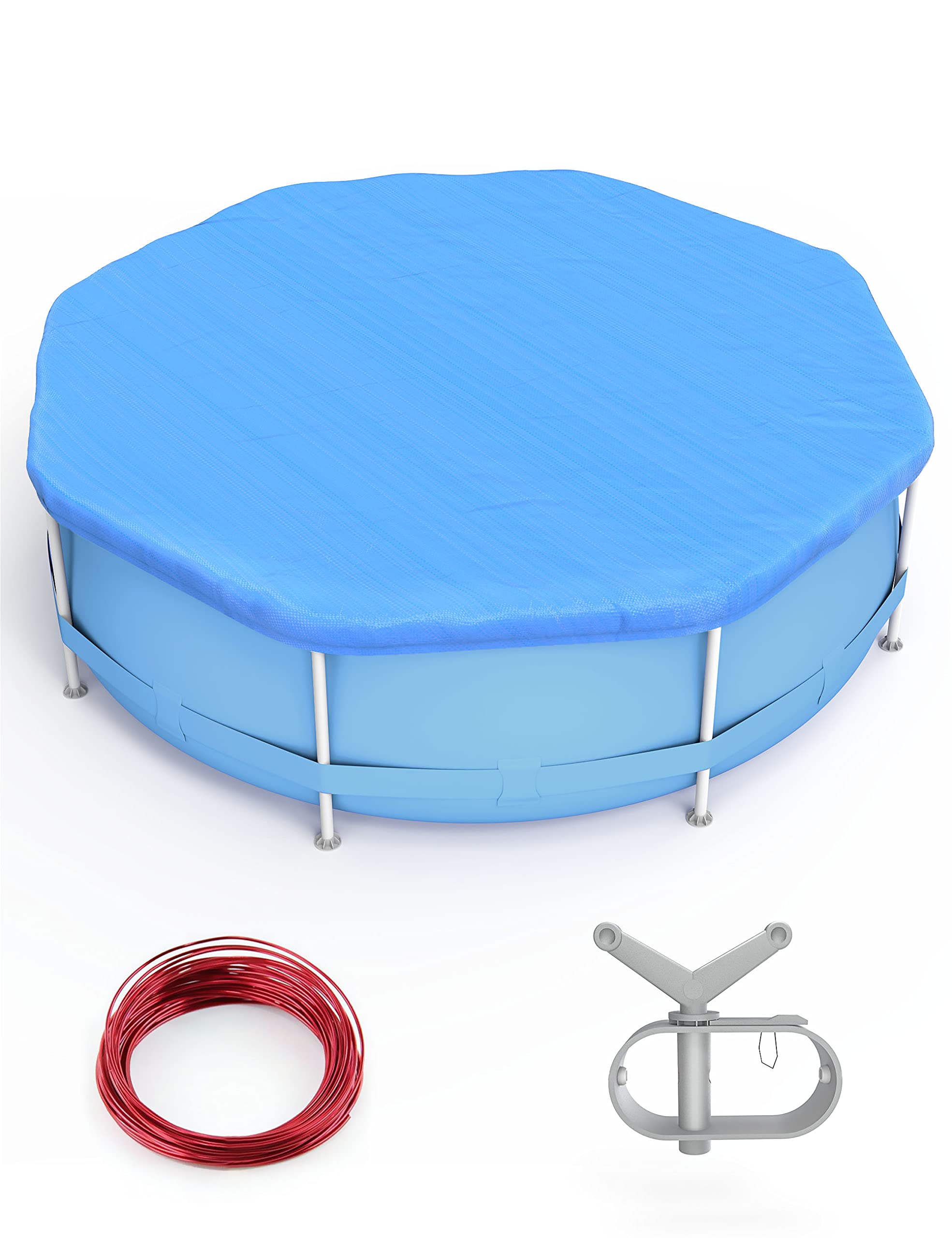 Evajoy 28Ft Round Pool Cover, Winter Pool Cover For 24Ft Above Ground Round Inflatable Swimming Pools, Pool Cover Protector With