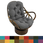 International Caravan Bali Rattan Swivel Rocker With Microsuede Cushion High Back Accent Chairs, Rocking Chairs Black Urban, Traditional