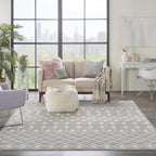 Nourison Grafix Moroccan Grey 8'6' X 12' Area Rug, Easy Cleaning, Non Shedding, Bed Room, Living Room, Dining Room, Kitchen (9X