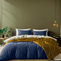 White Classic Navy Duvet Cover Queen Size, Microfiber Duvet Cover With Zipper, Duvet Cover Set Of 1 Down Comforter Cover With 2