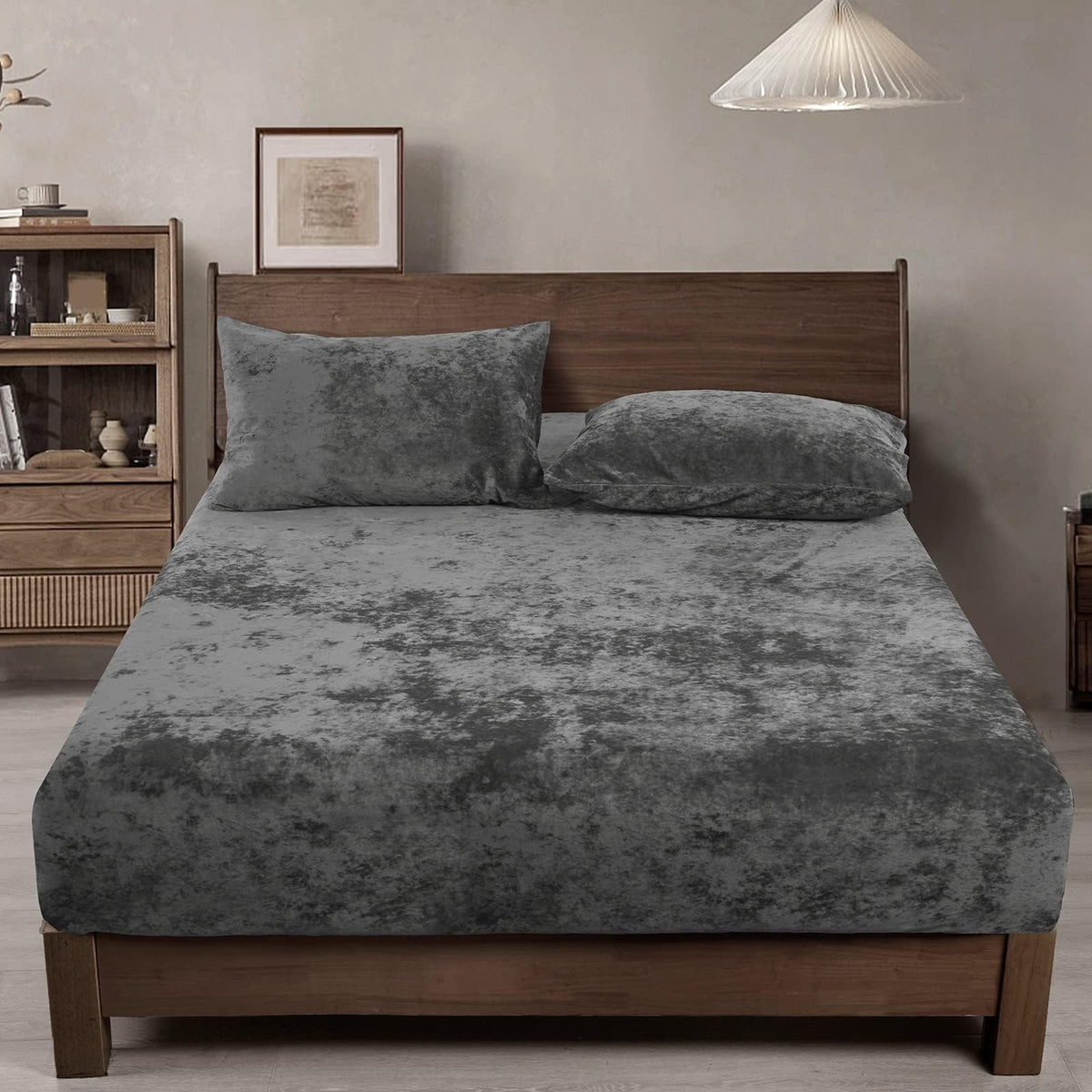 Phf Truly Velvet Fitted Sheet Queen Size, 1 Pack Luxury Super Soft Cozy Comfy Bottom Sheet With 15' Deep Pocket,Suitable For Fa