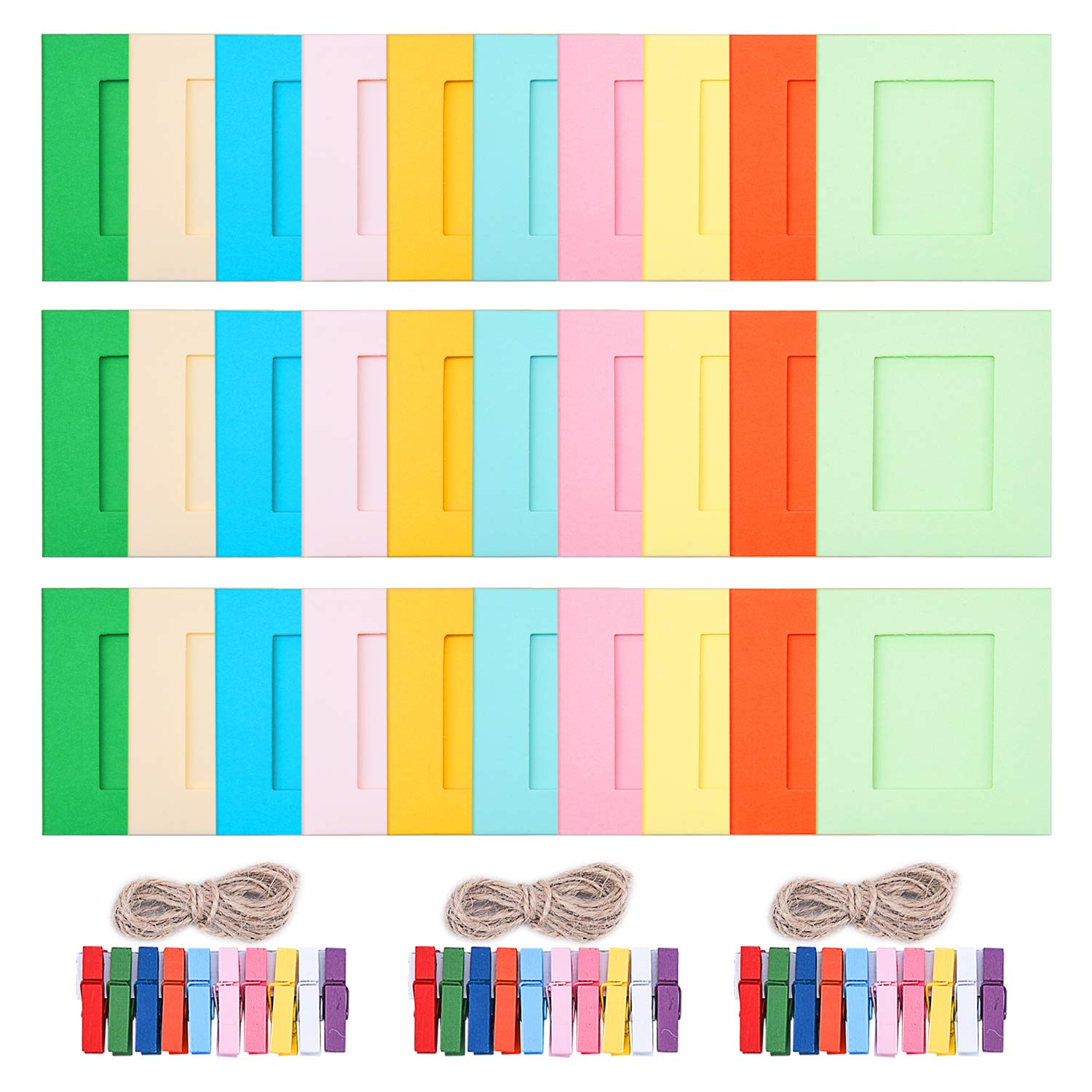 Sunmns Wall Decor Hanging Display Paper Photo Frame Set Compatible with Fujifilm Instax Mini 11 9 8 70 90 26 Camera Films, Mini 