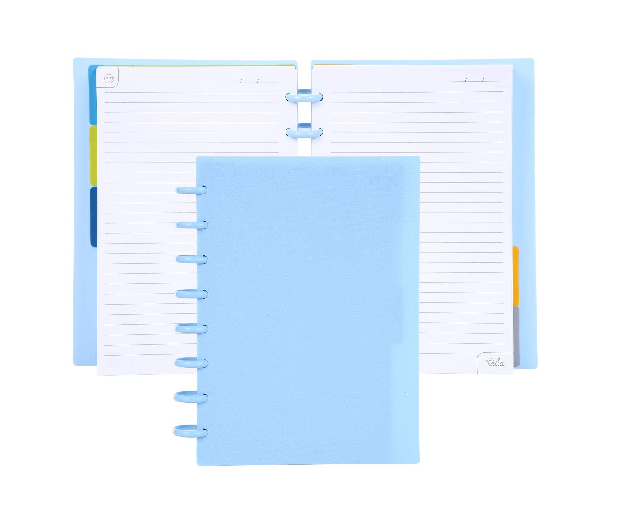 Talia Discbound Notebooks, Planner, Customizable, (Arctic Ice W/Arctic Ice Discs, Junior (5.5In X 8.5In))