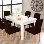Jqinhome 6 Pcs Dining Chair Slipcover,High Stretch Removable Washable Chair Seat Protector Cover For Home Party Hotel Wedding Ceremony (Pack Of 6, Coffee)