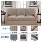 H.Versailtex 2024 New Trend Multi-Pieces Couch Covers For 3 Cushion Couch Sofa High Stretch Couch Cushion Covers Jacquard Textur
