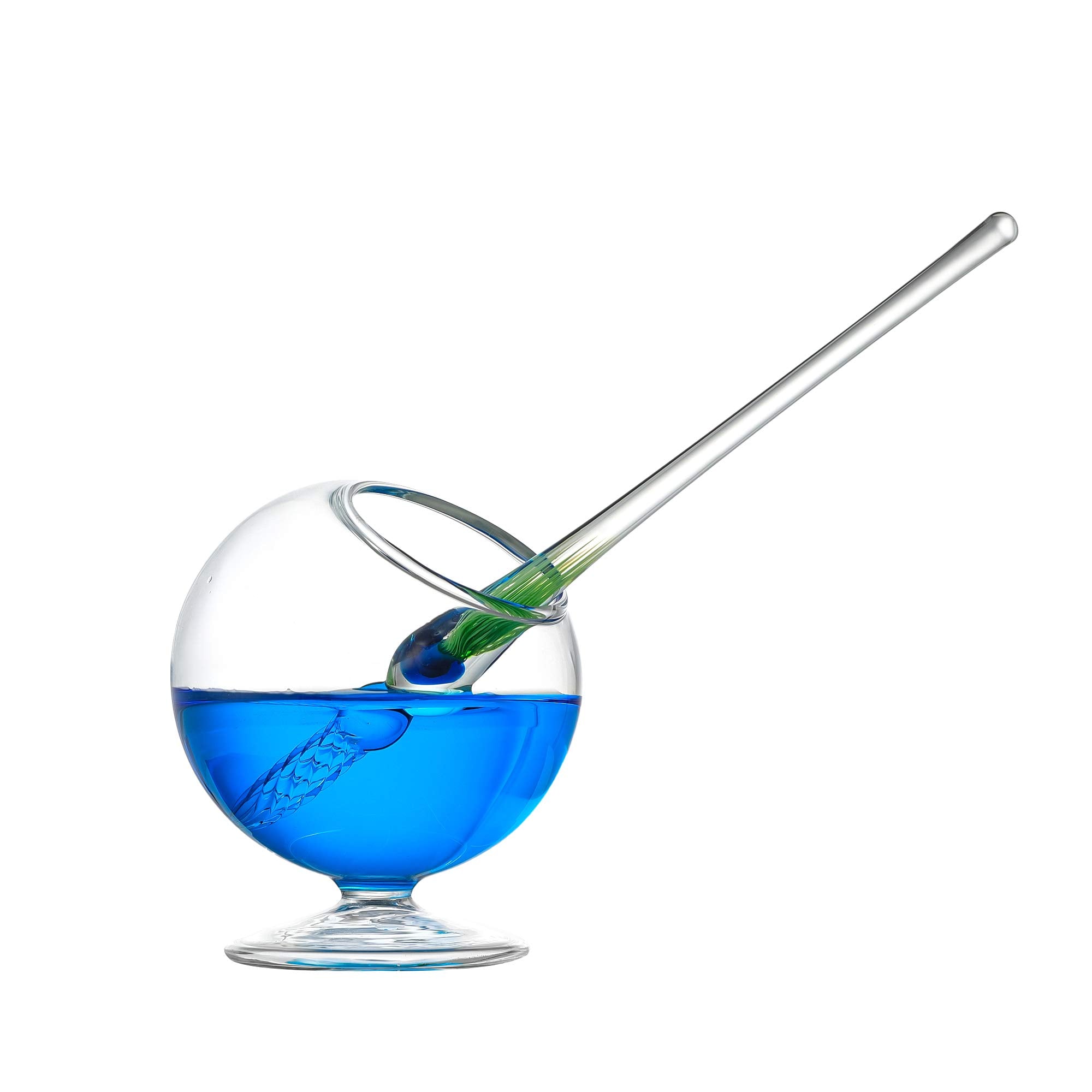 Molshine Multipurpose Glass Dip Pen Washing Penholder Inkwell,Crystal Diped Pen Cleaning Cistern,Drip Signature Fountain Pen Sta