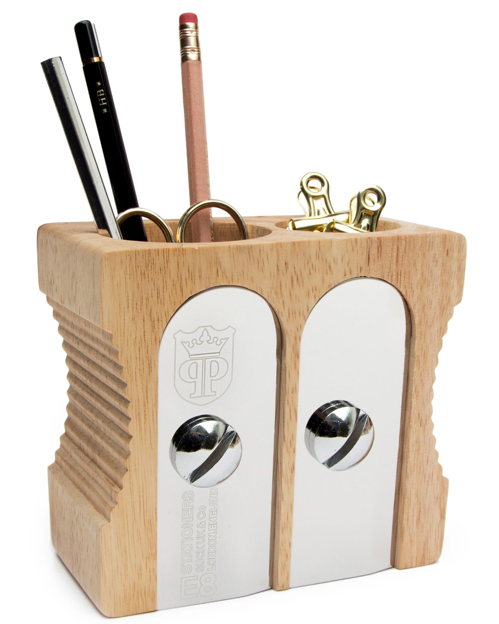 Suck Uk Wood Pen Holder & Pencil Holder | Office Desk Accessories & Wooden Desk Decor & Desk Organizer | Pencil Holder For Desk