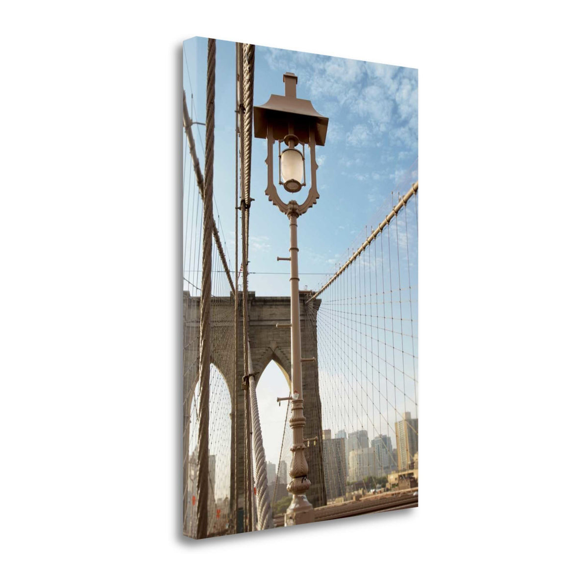 16' Street Light on Brooklyn Bridge Gallery Wrap Canvas Wall Art