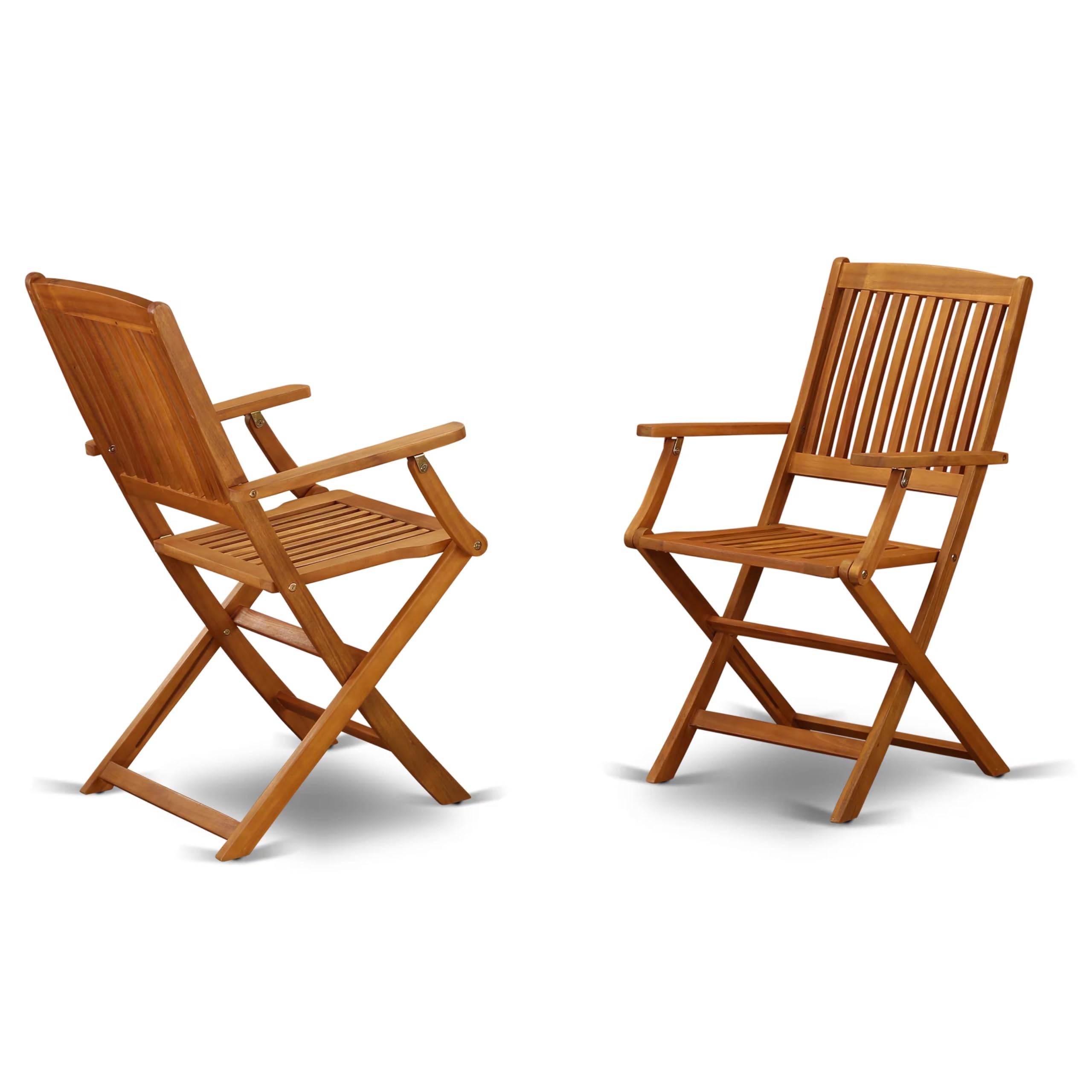 East West Furniture Bscm9Cana Beasley 9 Piece Outdoor Patio Dining Sets Includes An Oval Acacia Wood Table And 8 Folding Arm Chairs, 36X78 Inch