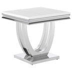 Coaster Home Furnishings Adabella U-Base Square End Table White and Chrome