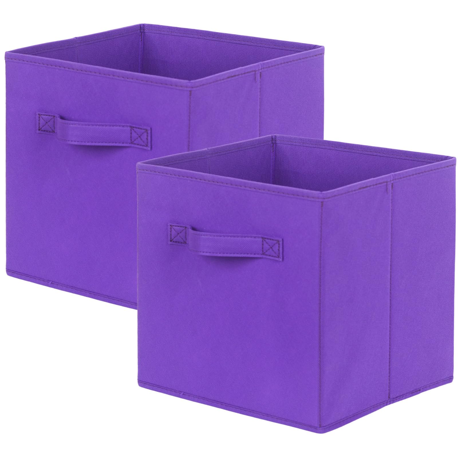 ShellKingdom Storage Bins, Foldable Fabric Storage Cubes And Cloth Storage Organizer Drawer For Closet And Toys, 2 Pack (Violet)