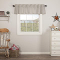 VHC Brands Hatteras Seersucker Ticking Striped Cotton Americana Kitchen Curtains Rod Pocket Hanging Loops 16x72 Valance, Denim B