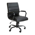 Flash Furniture Whitney Mid-Back Swivel LeatherSoft Desk Chair with Padded Seat and Armrests, Adjustable Height Padded Office Ch
