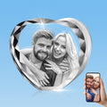 HANS LASER 3D Crystal Photo, Personalized Gift With Your Own Photo, Unique Fathers Day Gift,Birthday (New Heart)