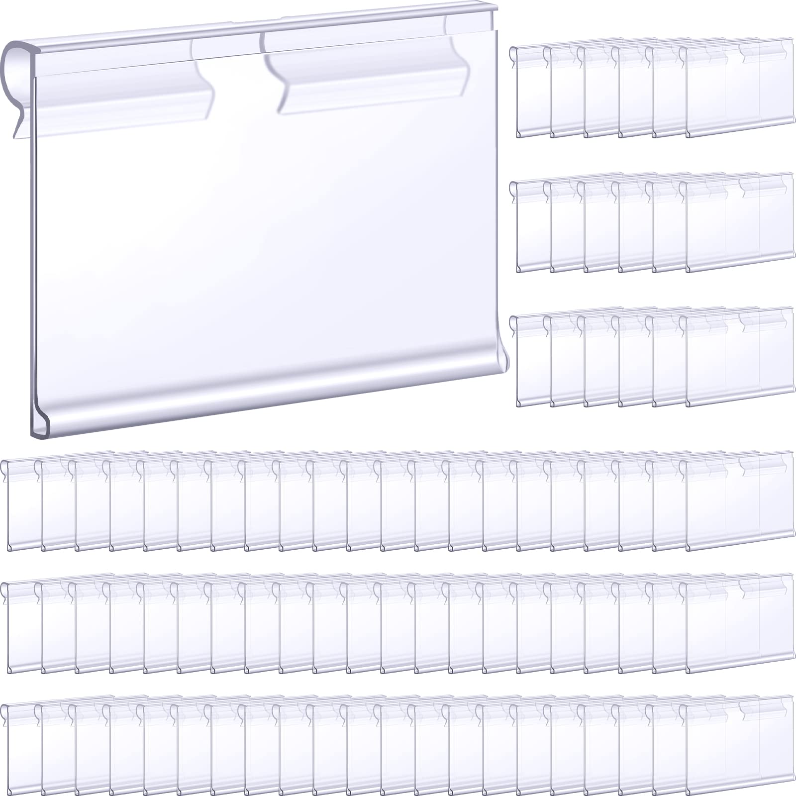 Tatuo 200 Pcs Plastic Wire Labels Shelf Label Holders Clear Reusable P ...