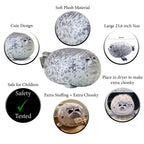 Pineapple Chubby Blob Seal Plush Pillow, Cute Stuffed Animal Seal Plushie Toy, Cotton Plushy Ocean Gray Large (23.6 Inch)