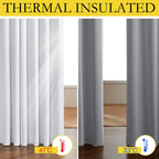 Nicetown 100% Absolutely Blackout Linen Curtains With Thermal Insulated White Liner, White, 52 Inches Wide, 45 Inches Length Energy Saving Curtains For Cafe 2 Panels Set, Vertical Blinds