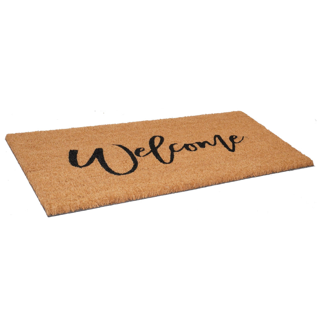 Calloway Mills Cursive Welcome Doormat (Tan/Black, 24' X 36')