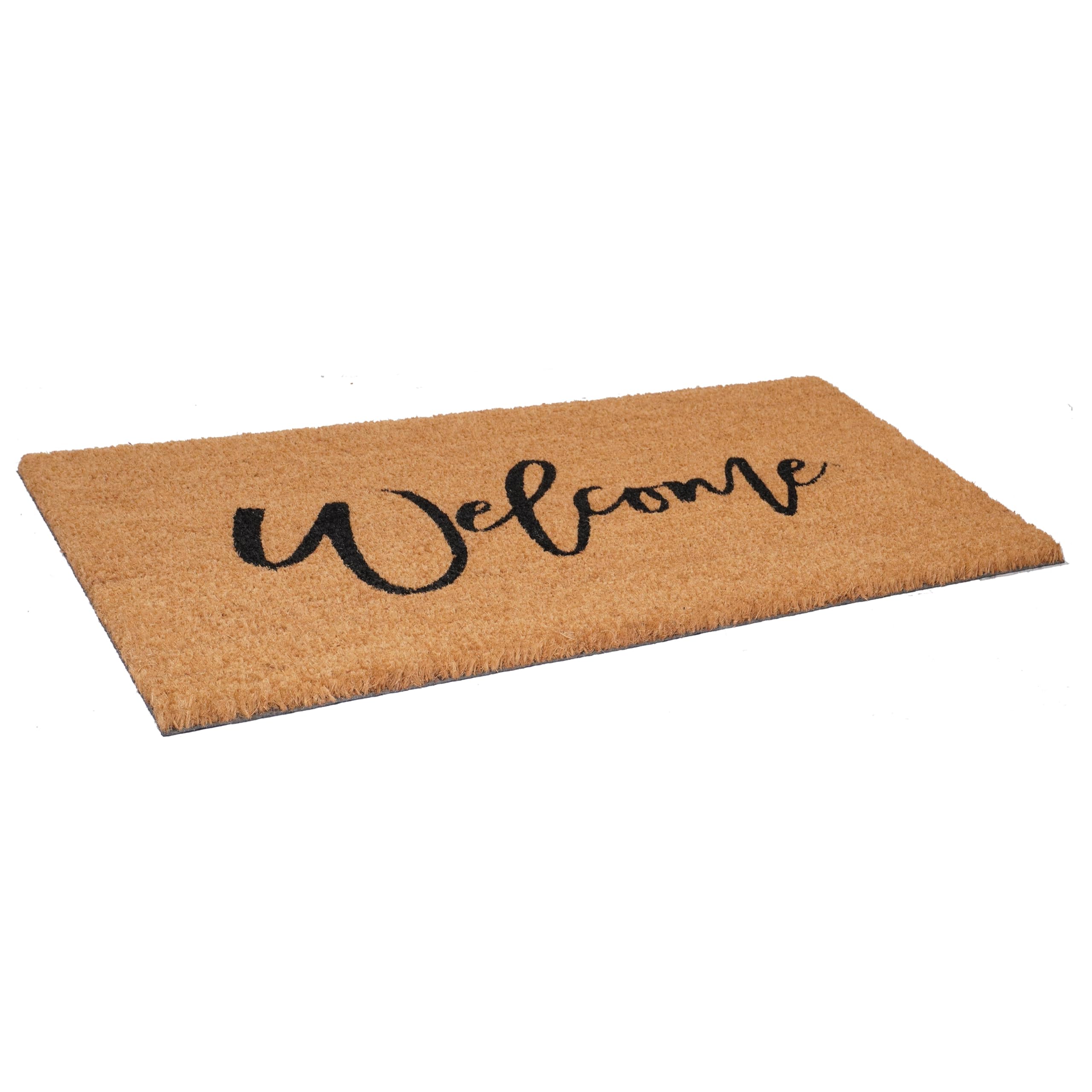 Calloway Mills Cursive Welcome Doormat (Tan/Black, 24' X 36')