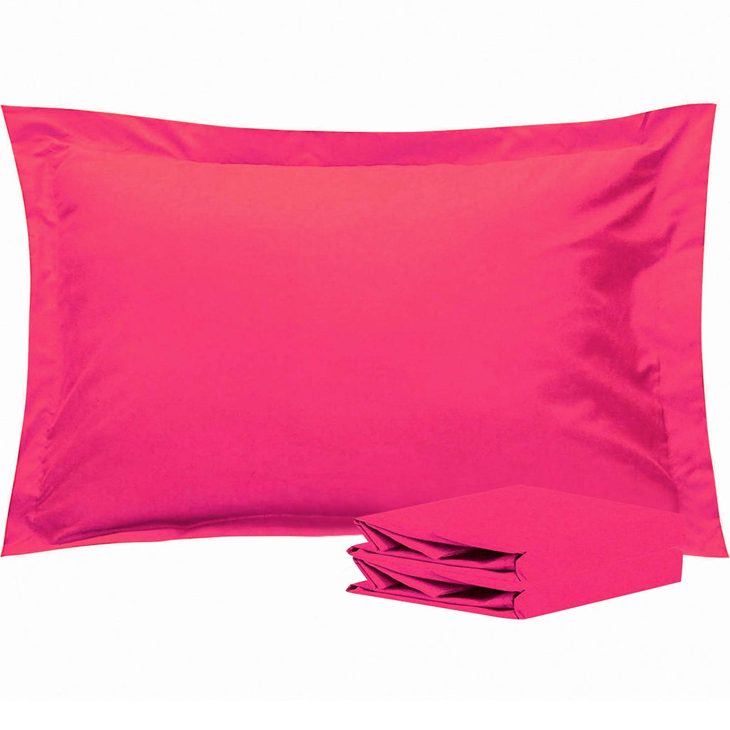 Ntbay 100% Brushed Microfiber Queen Pillow Shams Set Of 2, Super Soft And Cozy, Wrinkle, Fade, Stain Resistant 20X30 Inches Oxford Pillowcases, Magenta