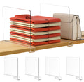 Hblife 12 Inches Tall [Extra Tall Version] Clear Shelf Dividers, 4 Pack Purse Organizer For Closet Perfect For Sweater, Shirts, Handbags In Bedroom And Kitchen, Acrylic Bookshelf For Organization