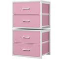 BOLUO Stackable Closet Drawers for Clothes Organizers and Storage Fabric Pink 2 Drawer Dresser for Bedroom 2 Packs Modern Small