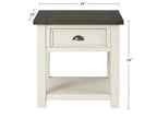 Martin Svensson Home Monterey Solid Wood End Table White With Grey Top