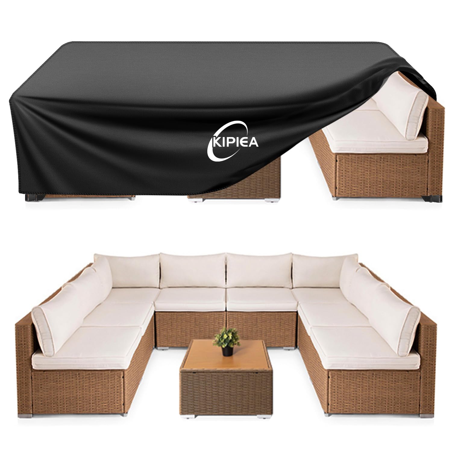 Kipiea Outdoor Furniture Covers Waterproof, 420D Heavy-Duty Patio Furniture Set Covers, No Tears Anti Uv No Fading(138' L X 103