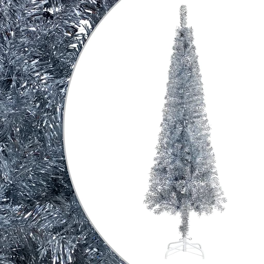 Vidaxl Slim Christmas Tree Silver 47.2&quot;