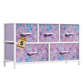 DWVO Dresser with 5 Drawers - Fabric Storage Tower, Organizer Unit for Bedroom, Living Room, Closets - Sturdy Steel Frame, Woode