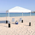 Flash Furniture Harris 10'X10' White Pop Up Event Straight Leg Canopy Tent With Sandbags And Wheeled Case