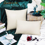 Brawarm Ivory White Leather Throw Pillows 18 X 18 Inches, Snake Leather Pillow Covers Pack Of 2, Faux Leather Decorative Pillow