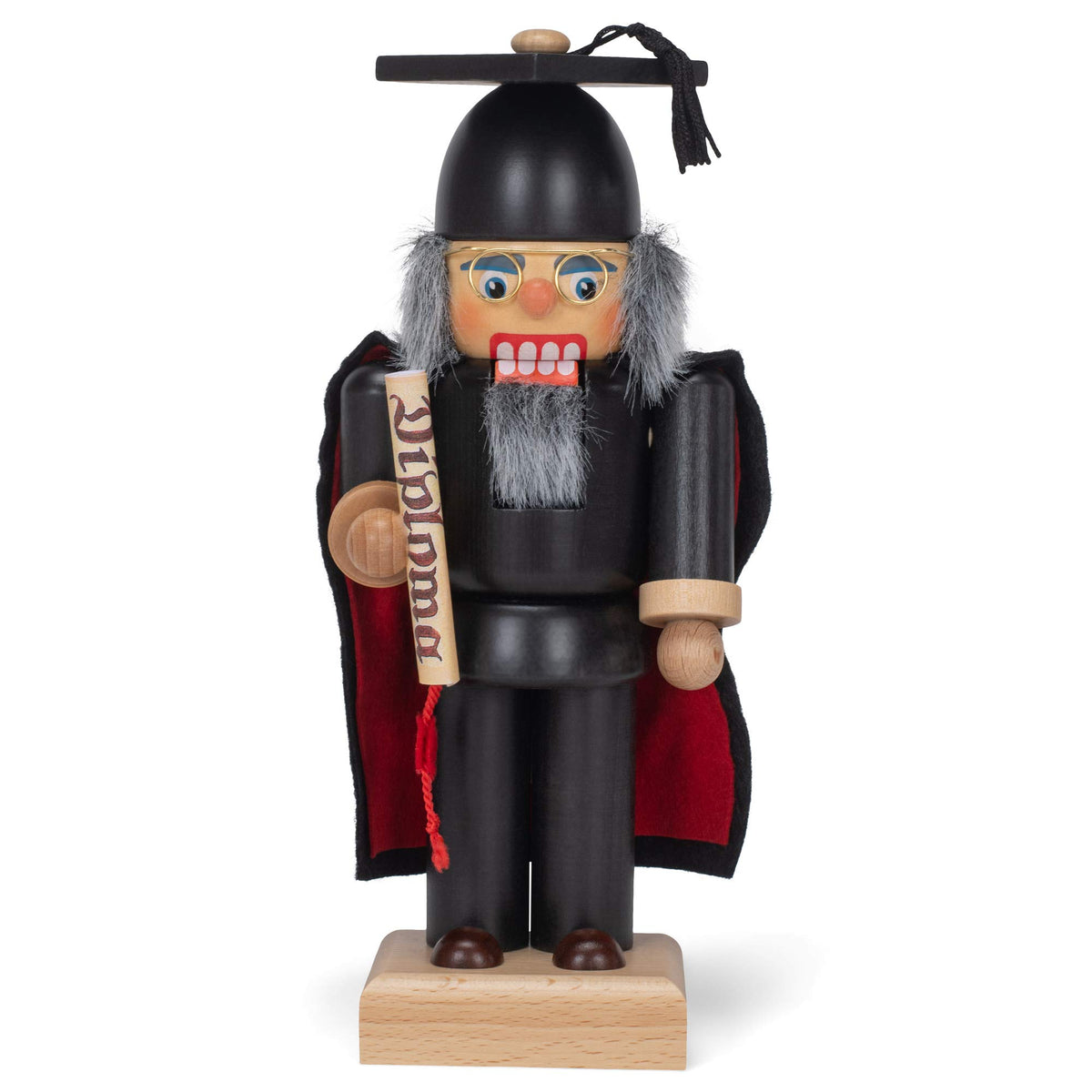 Ulbricht Graduate Midnight Black 9 X 4 Wood Holiday Nutcracker Figurine