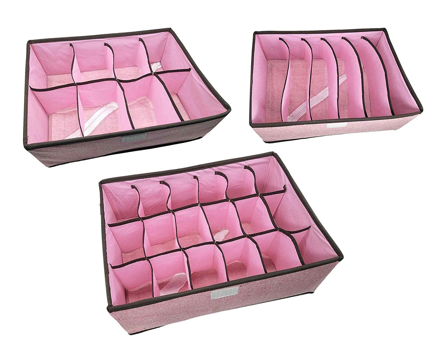 Styleys Pink Drawer Organizer For Clothes Storage Box Drawer Divider Innerwear Organizer Wardrobe Organizer For Innerwear, Cloth