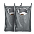 Hanging laundry hamper bag Behind door Space Saving with Stainless Steel Hooks Zip, For Bathroom,Kids room,Travel,College Dorm,2
